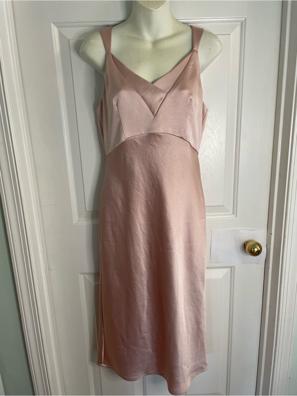 Tommy Hilfiger Blush Pink Satin Slip Dress NEW Size 4 Zippered Back chic